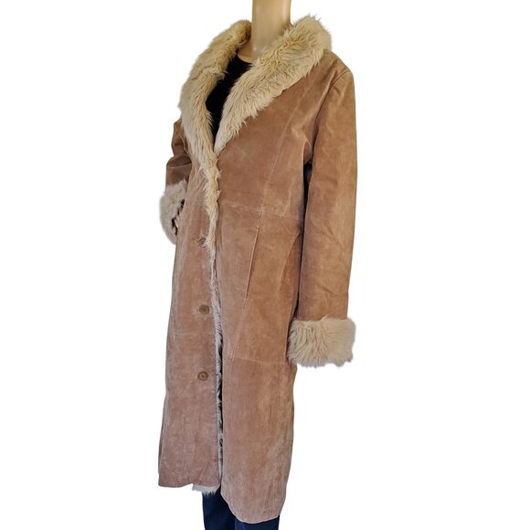VTG 90s WILSON'S LEATHER COAT Women's XL Maxima Y2K Penny Lane Faux Fur Lined - Picture 4 of 14